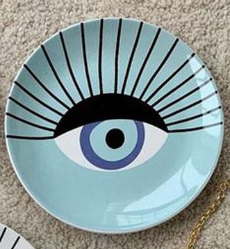 Handmade Devil Eye Plates Wall Plate Colourful Decorative Evil Eye Art Plate Unique Home Bar Living Room Decoration 4 color