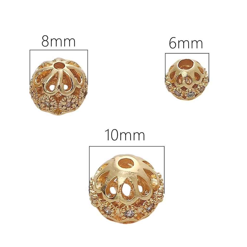 Медные микроинкрустированные цирконовые шариковые бусины для DIY серьги, браслет, ожерелье, изготовление ювелирных изделий, аксессуары для рукоделия