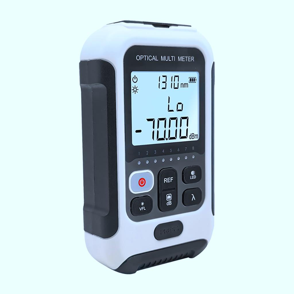 Optical Fiber Power Meter White Multifunctional Fiber Optic Tester for Communication Engineering