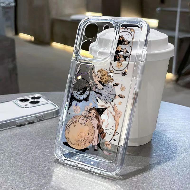 Милый Котенка Эскиз Арт Чехол для Телефона для Серии iPhone 17 16 15 14 13 12 11 Pro Max Plus SE Двухслойная Защита
