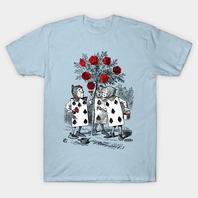 Азиатский размер Мужская черная футболка с принтом Алиса в Стране Чудес Без выреза Термотрансферный принт Хлопковая футболка