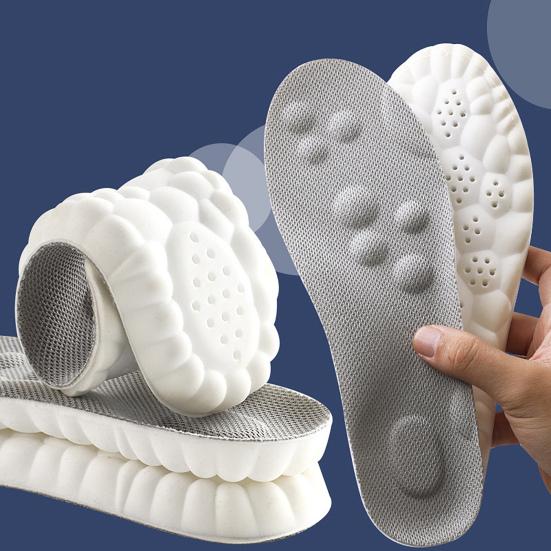 Memory Foam Insoles for Women Men Cut To Fit Cloud Soles Breathable Inserts with Arch Support Shock-Absorbing Comfortable Shoe Steppers for Sneakers