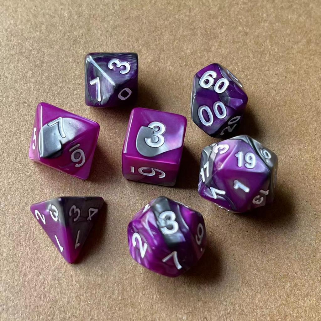 7 шт./лот, многогранные игральные кости из смолы D&D D4 D6 D8 D10 D% D12 D20, многогранные игральные кости TRPG, настольные игры