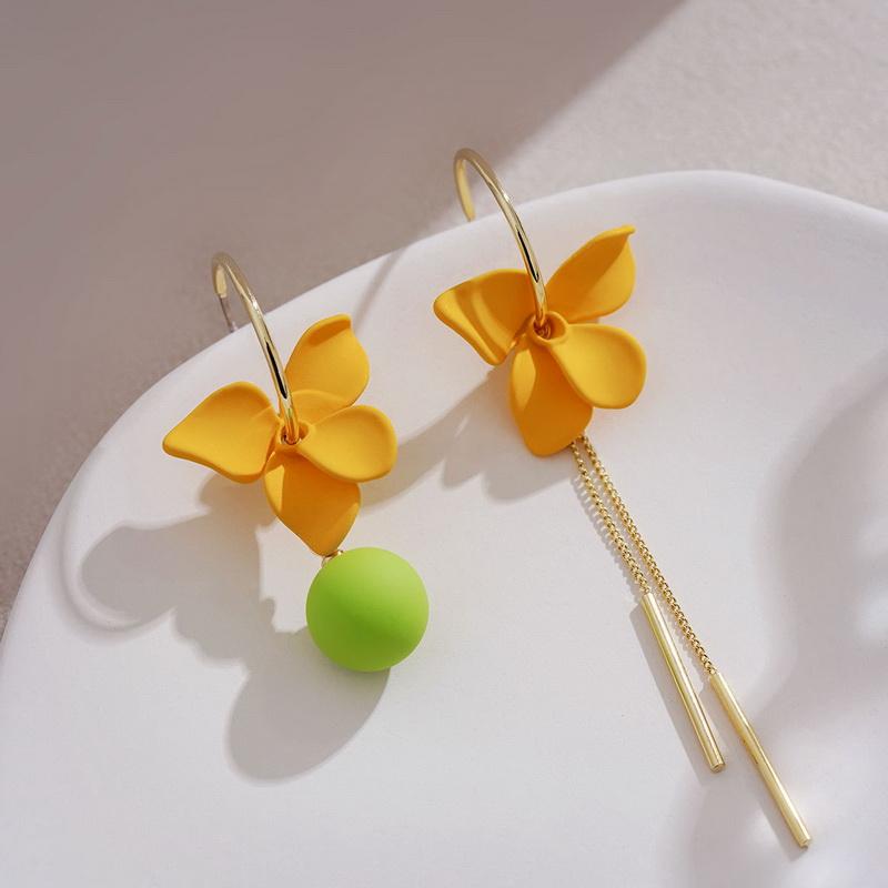 New Long Tassel Flower Stud Earrings For Women Girl