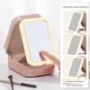 Portable Folding Makeup Mirror with Light & Multifunctional Desktop Storage for Jewelry