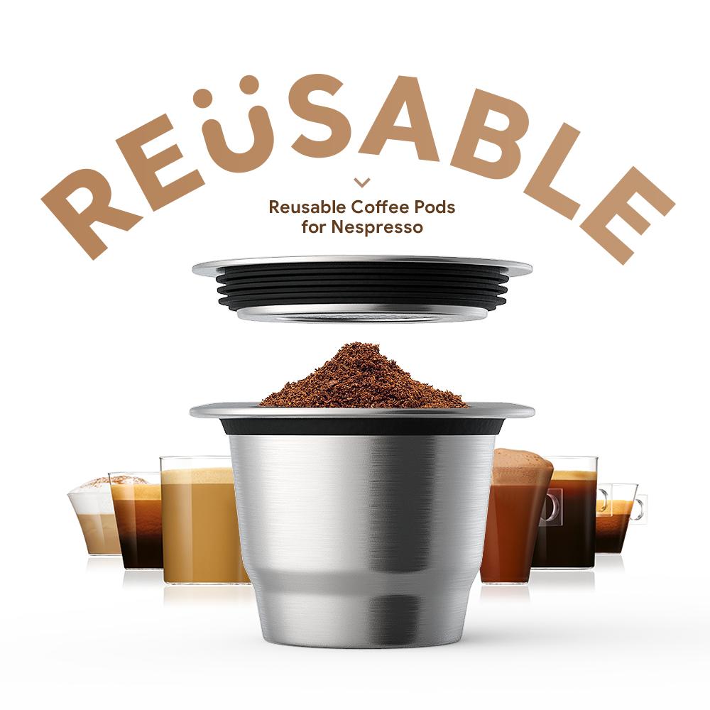 Для Nespresso Многоразовая Кофейная Капсула Нержавеющая Сталь Crema Espresso Многоразовые Фильтры Капсула Подходит Для Кофемашин Inissia Pixie Essenza Mini