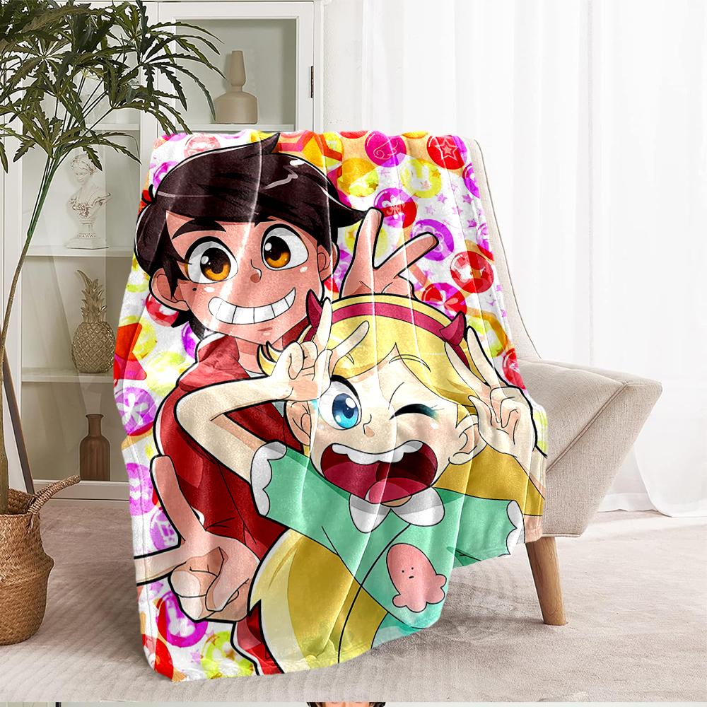 Star Butterfly Theme Printed Blanket - Perfect for Couch, Bed, Travel & Outdoor Use | Machine Washable, Cozy & Durable.