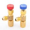 Заправочный клапан для холодильной техники Адаптер для кондиционирования воздуха для R410A R22 1/4" Жидкостный предохранительный жидкостный клапан Шланг Адаптер R22 Медный Ручной