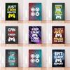 Eat Sleep Game Repeat Gaming Wall Art Poster Gamer Canvas Painting Poster Prints for Kids Boys Room Decorative Picture Playroom