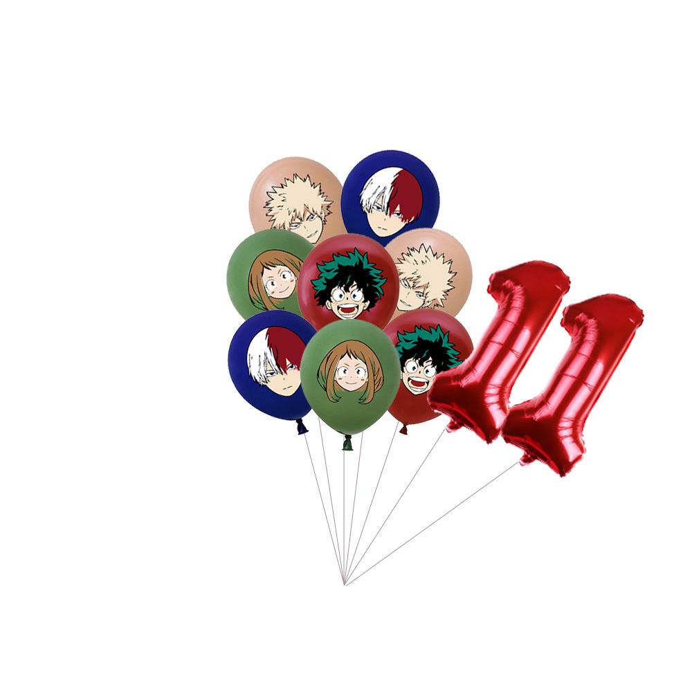My Heros Academiaed Birthday Themed Party Decorations Balloon Set Tableware Tablecloths Cake Toppers Party Supplies Baby Shower