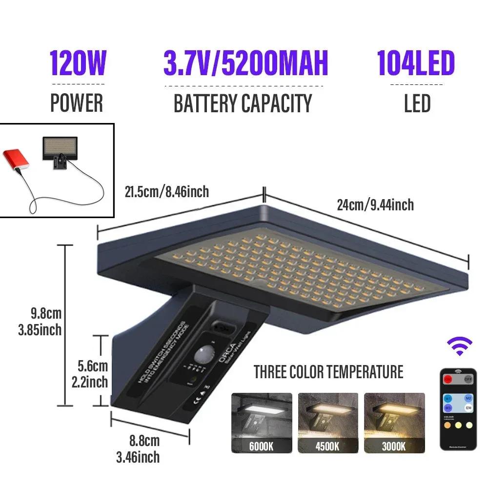 Solar Outdoor Lamps Garden Wall Motion Sensor Street Lawn Light IP 65 Waterproof Warm White Courtyard Solar Power Spotlighting