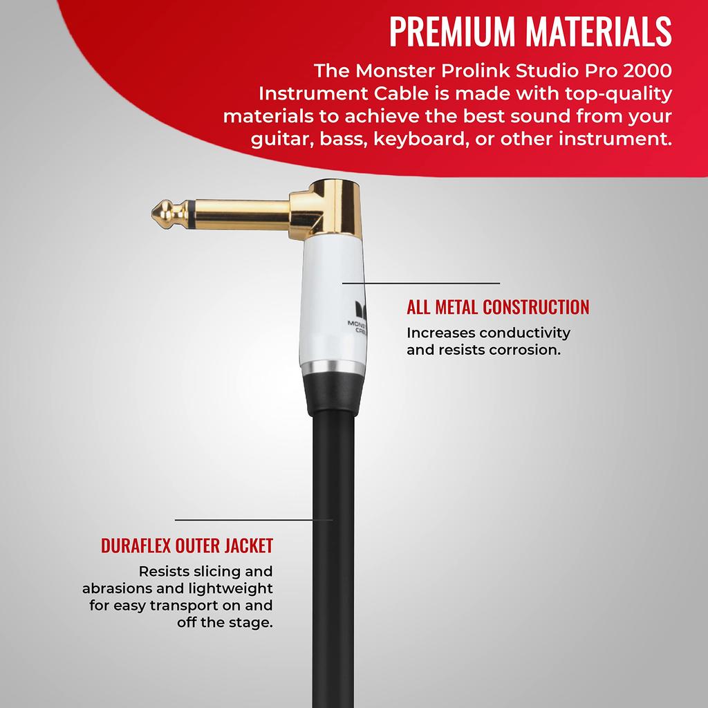 Monster Cable Музыкальный инструментальный кабель Гитарный кабель Длина 12 футов Прямой XL-штекер STUDIO PRO2000 600533 SP200-I-12A []