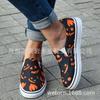 Christmas Halloween Leopard Print Bat Pumpkin Lamp Grimace Skull Picture One Pedal Casual Flat Single Shoe Large Size