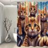 3D Занавеска для душа с котенком Реалистичные мордочки кошек Мультяшное искусство Веселый Декор для ванной Водонепроницаемая Печатная занавеска Домашний стиль