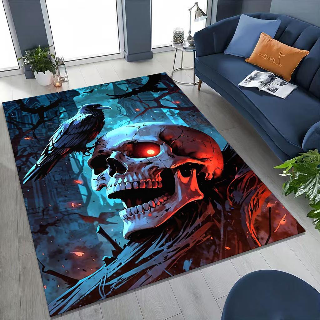 Viking Oding Raven Crow Huginn Muninn Norse Mythology Rug for Bedroom Living Room Sofa Home Doormat Decor,Kid Non-slip Floor Mat