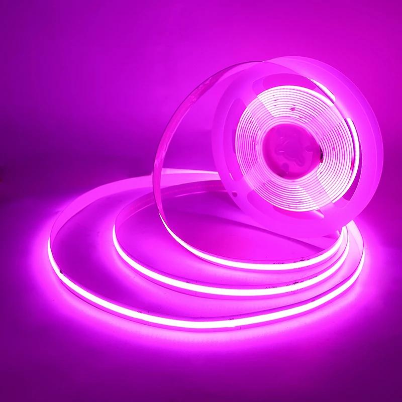 COB Светодиодная лента Линейное освещение высокой плотности 320/480 светодиодов/м Гибкая лента Теплый натуральный белый Красный Синий Зеленый Декор DC12 24 В