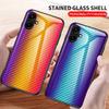 Colorful Tempered Glass Case For Samsung Galaxy A13 A53 A33 A23 A35 A55 5G A15 A06 A56 S25 A26 A36 A16 A25 A32 A52 A14 A34 A54 Stripe Back Phone Cover