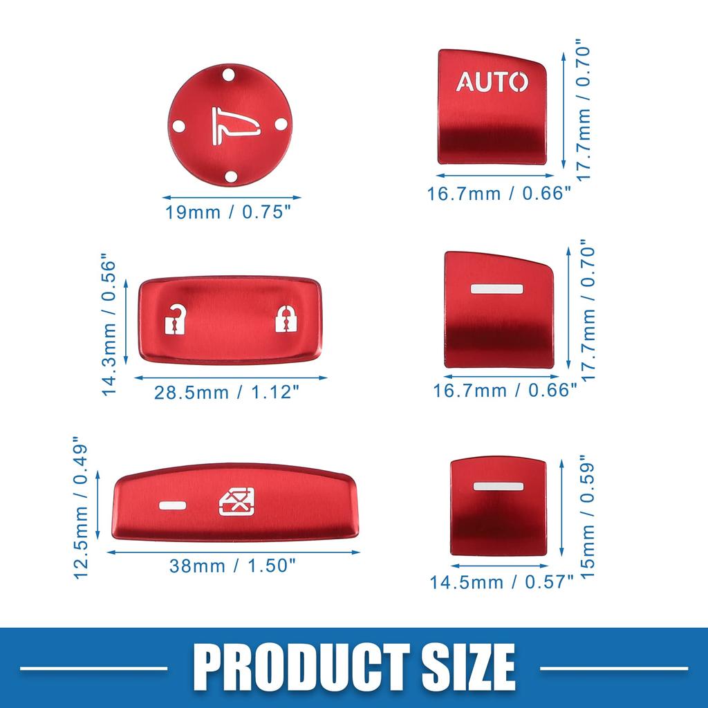 ABSOPRO Красный Мастер Кнопка Переключателя Стеклоподъемника Накладка Декоративная Наклейка для Honda Accord 10 штук 2018-2022