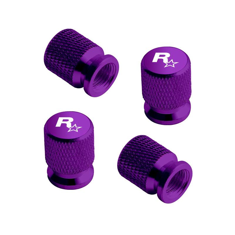 For GTA Game R Star Rock Star Emblem Jeep Peugeot Ford Hyundai Kawasaki Yamaha Badge Car Wheel Tire Valve Caps Tyre Stem Covers