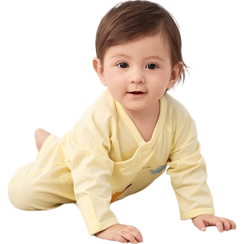 Balabala Baby 100% Cotton Long Sleeve Snap-Crotch Romper