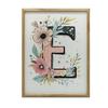 Floral Letter E Poster Floral Letter E Poster, 40X50 Cm, Black Aluminum Frame, 230 Gsm Matte Paper