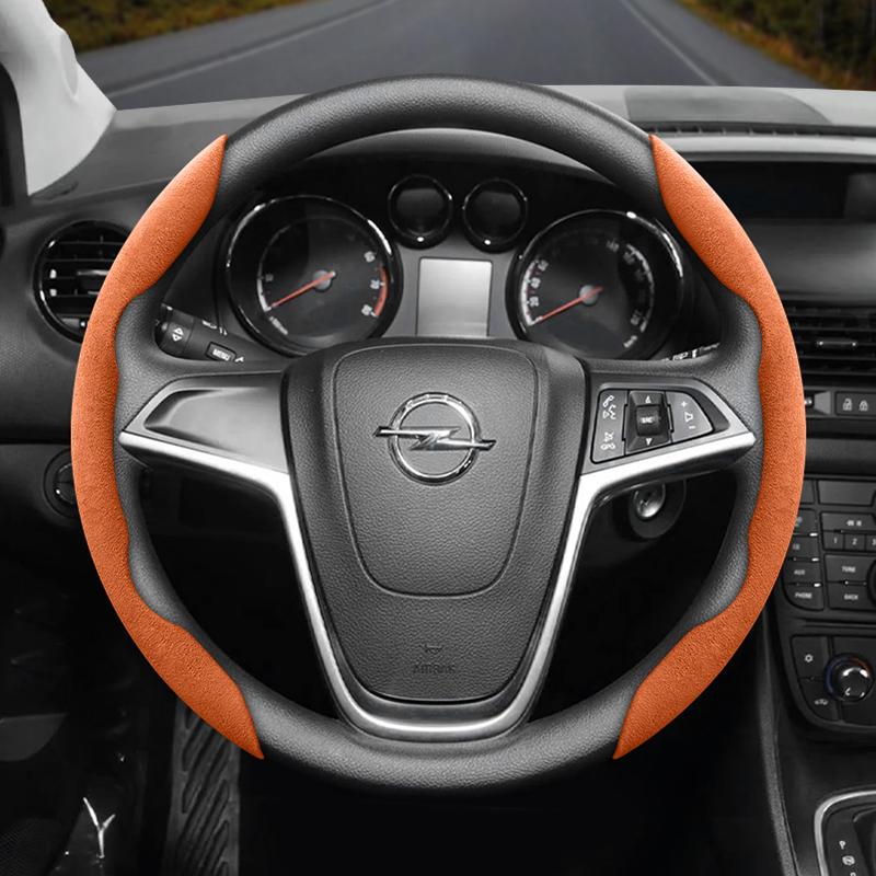 Suitable for Opel Anti-Slip Buckle Segmented Suede Steering Wheel Cover Suitable for Astra H Gtc J Insignia Corsa D 