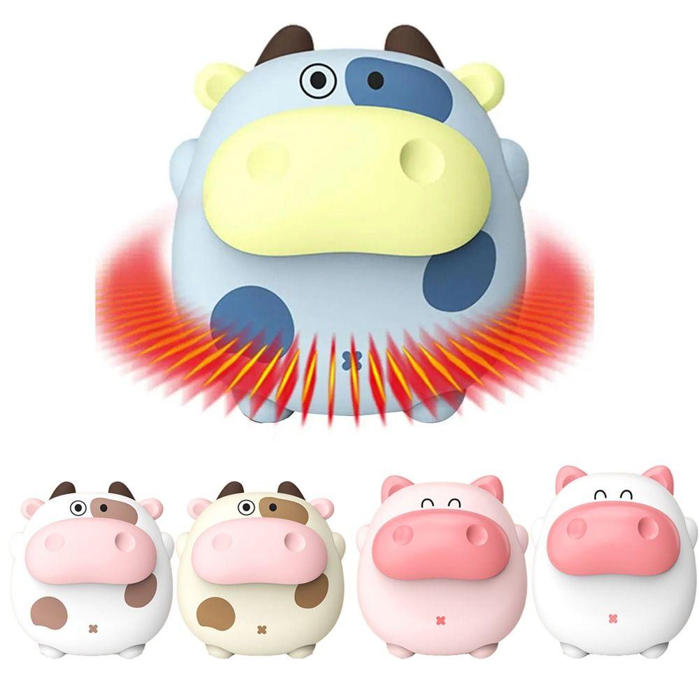 Night Light Pocket Hands Heater Lanyard Mini Electric Handwarmers Cartoon Cow Hand Warmers Gift