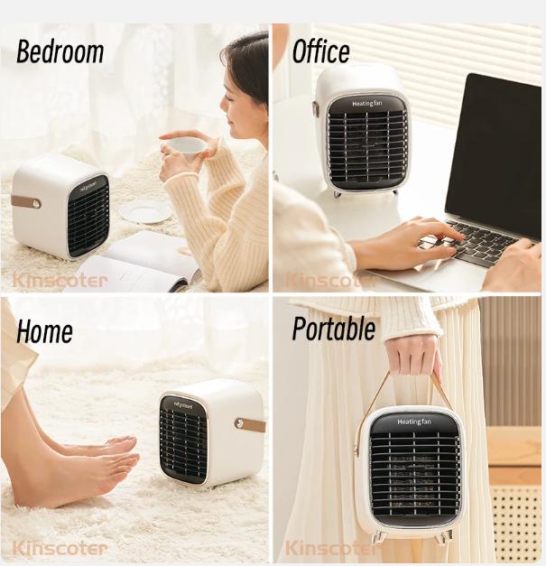 KINSCOTER Домашний Электрический Обогреватель Вентилятор Офисный Настольный Портативный Бесшумный Обогреватель Керамический Нагреватель PTC с Функцией Безопасного Отключения Питания
