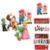 Six Piece Super Mario Bros Action Figure Toys Set Featuring Luigi Yoshi And Mushroom Collectibles For Kids