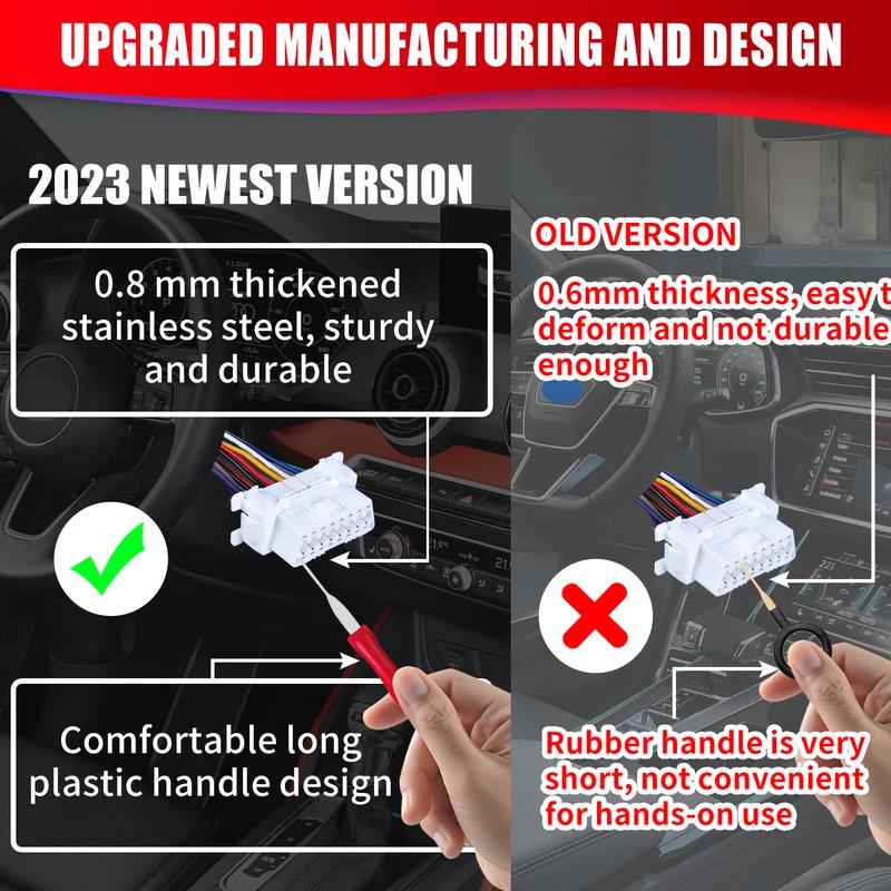 Набор инструментов для удаления автомобильных клемм 21 шт. Uto Съемник для извлечения штекеров кабелей Электрический инструмент для обжима контактов проводов