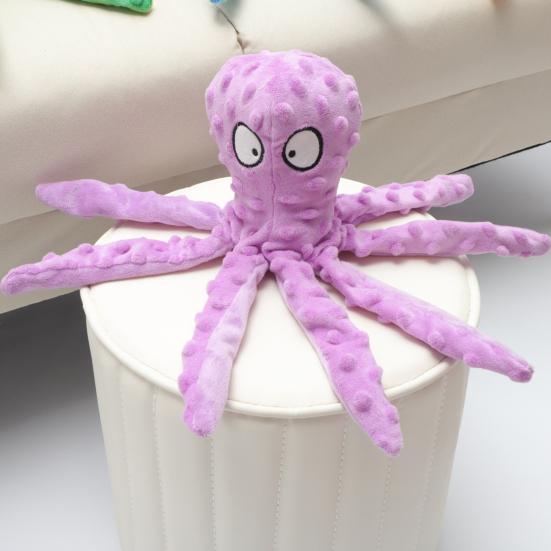 Плюшевая игрушка-осьминог для собак, интерактивная пищащая игрушка для жевания для агрессивных жевателей, устойчивая к укусам игрушка для прорезывания зубов у щенков для маленьких, средних и крупных собак