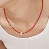 OURPIERRE RED BEADS DONUT NECKLACE