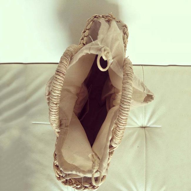 Женская соломенная сумка с круглыми ручками