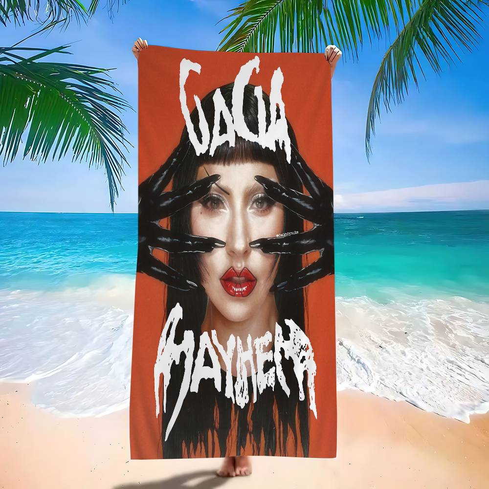 Полотенце для пляжа L-Lady Gaga Mayhem для детей, Банное полотенце, Полотенце для бассейна, Подарок на отпуск, Полотенце для пикника, Подарок на вечеринку