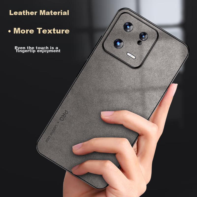 Xiaomi 13 Phone Case, Mi 13 Protective Cover, Shockproof, Full Lens Protection, Soft, Simple Luxury Silicone Outer Case, WoAnd Leather Case, Gray
