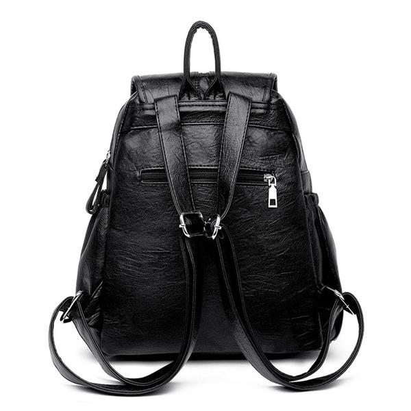 Women High Quality Leather Backpacks Vintage Female Shoulder Bag Travel Ladies Backpack School Bags