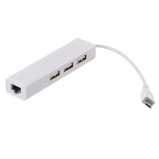 3-портовый микро-хаб к RJ45 USB 2 сетевой Ethernet-адаптер для Android