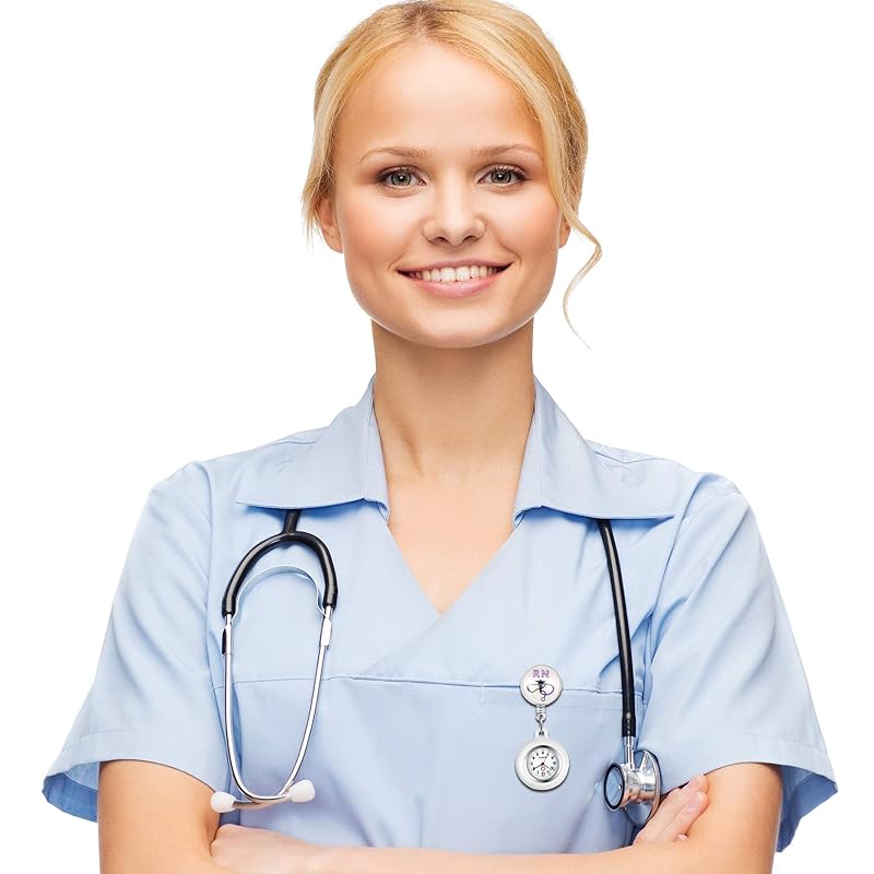 Lancardo nurse watch nurse clock pocket watch pocket watch silicon removable stretchable men's ladies cute RN stethoscope nursery teacher caregiver