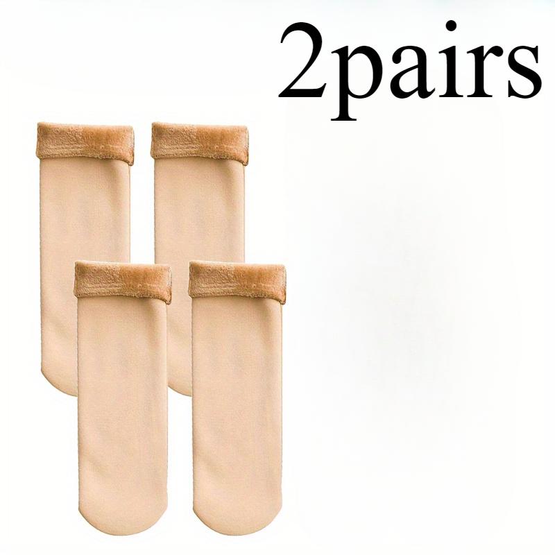 2/4Pairs Snow Socks With Plush Lined, Thickened Warm Floor Socks, Winter Cold Cold Warm Socks