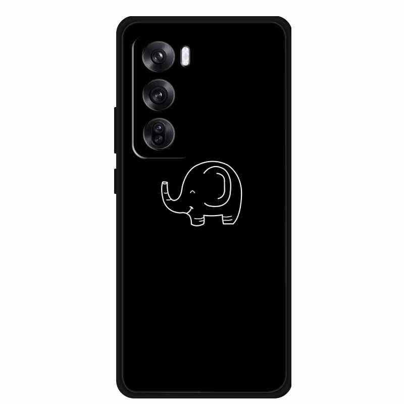 Персонализированный черный мягкий чехол из ТПУ с узором для телефона Reno 12 Pro 5G