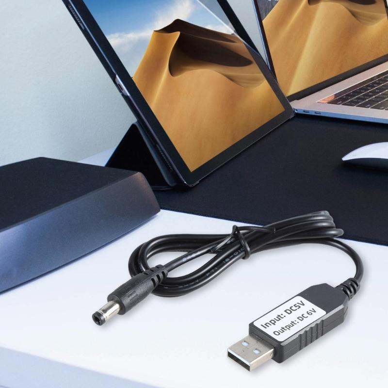 Зарядный кабель USB 5V2A на 6V1A 5.5x2.1 мм для электронных гаджетов с разъемом 5.5x2.1 мм, заменяет 4 батарейки AA LR03 LR6 LR14