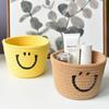 Handwoven Smiling Face Cotton Rope Desktop Storage Basket for Keys and Sundries