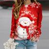 Tops For Women Christmas Snowman Gift Print Round Neck Long Sleeve T-shirt Fall Casual Slim Pullover Women's Long Sleeve Top