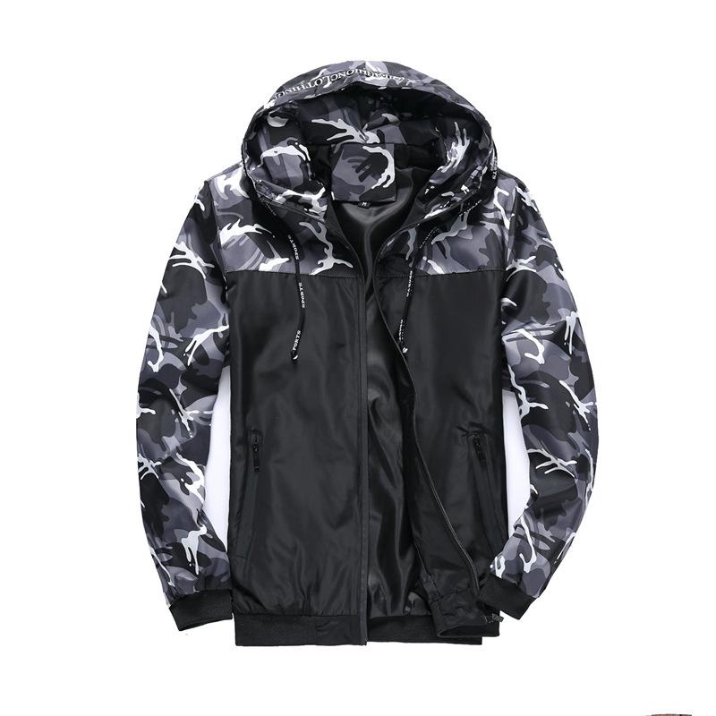 Камуфляжная мужская куртка Мужская куртка Tooling Hooded Color Matching Youth Wish Shrimp Skin