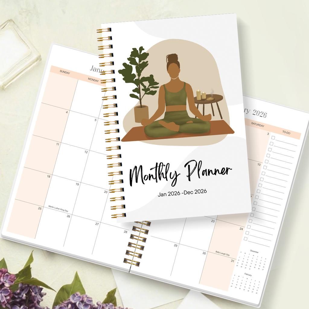 2026 A5 Monthly Planner,Modern Cover,Academic Agenda with Notes&To Do List,Perfect for Productivity,Time Managemen,Great Gift