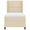Box Spring Bed with Headboard Cream 90 x 190 cm Fabric