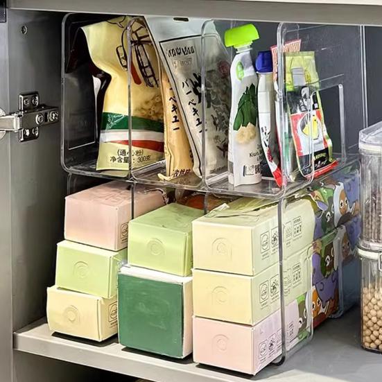 Стеллаж для хранения Выдвижной ящик Плавный выдвижной органайзер для шкафа Высокопрочная рама Прозрачная видимость Многоярусная кухонная полка