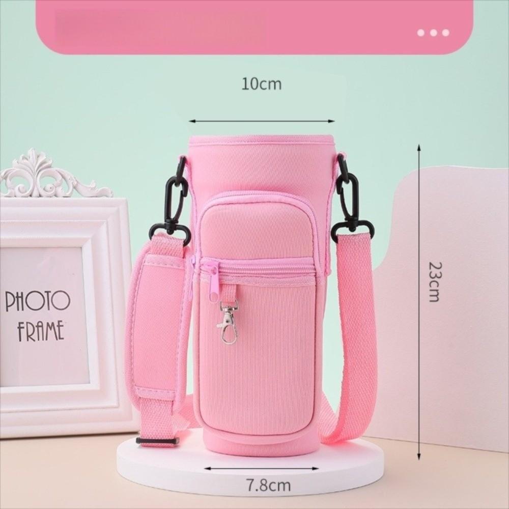 Non-slip Water Bottle Carrier Bag Adjustable Shoulder Strap Insulated Cup Cover Cup Accessories