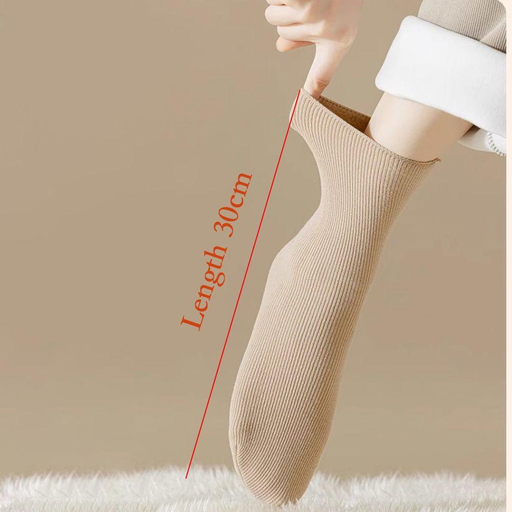 Однотонные бархатные напольные носки-гольфы, бесшовные носки для сна, толстые плюшевые носки для снега для женщин и мужчин