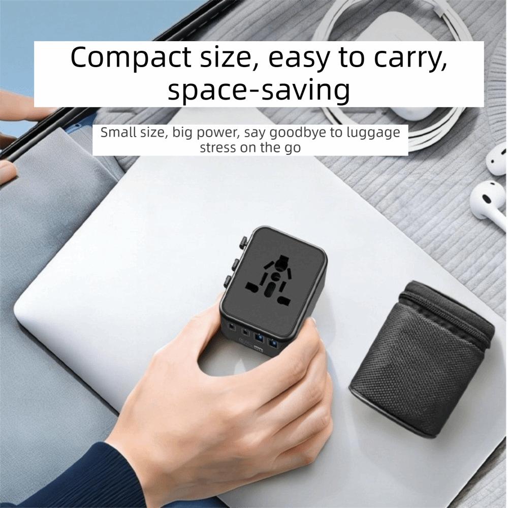 Compact Universal Travel Adapter High Speed Multi-Port Charging Station Worldwide Travel
